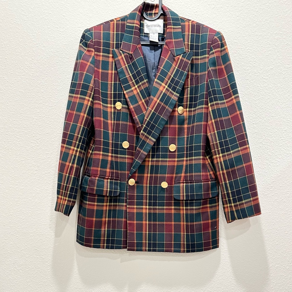 Pre-loved! SWEETBRIAR Vintage Red Green Plaid Suit Jacket!